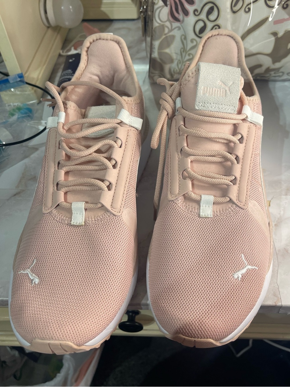 Puma Women's Blush Pink Mesh Athletic Sneakers